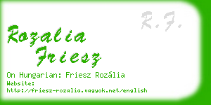 rozalia friesz business card